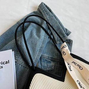Korean Style Big Bag Women's Bag Casual All-match Canvas Bag Commuter Shoulder Bag Student Tote Bag MU Group
