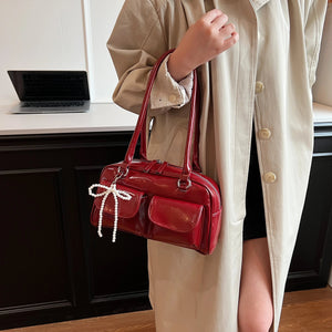 Fashionable Underarm Bow Bag for Women 2024 Korean Edition New Simple Leisure Pillow Bag Trendy Versatile Shoulder Bag MU Group