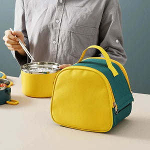 3 Layer Portable Lunch Box Thermo Insulation Bento Thermos Containers Bento Bag Food Warmer for Kids Food Containers MU Group