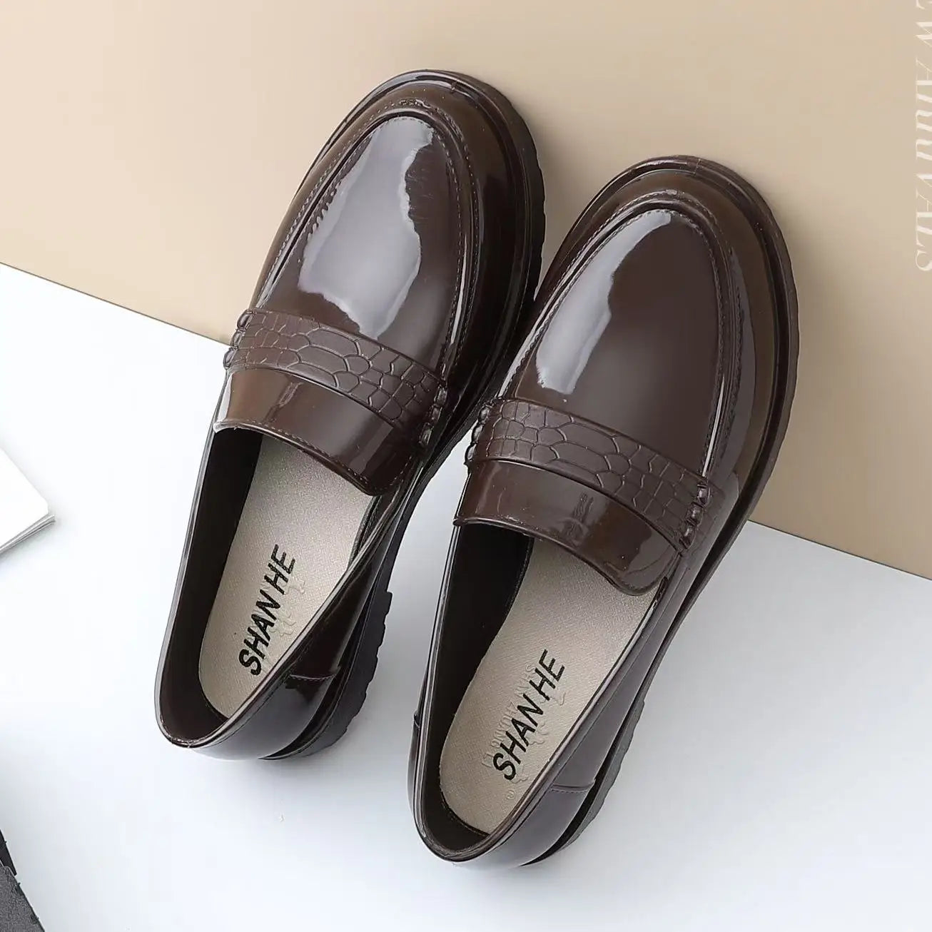 Women's New Low Heel Shallow Rain Shoe Soft Sole Non Slip Slip On Round Toe Lightweight Waterproof Kitchen Work Shoe Loafer Shoe MU Group