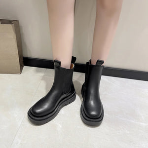 Women Boots Hot Luxury Thick Sole Chelsea Boots Women Flat Casual Boots High Quality Fashion Shoes for Women Zapatos De Mujer MU Group