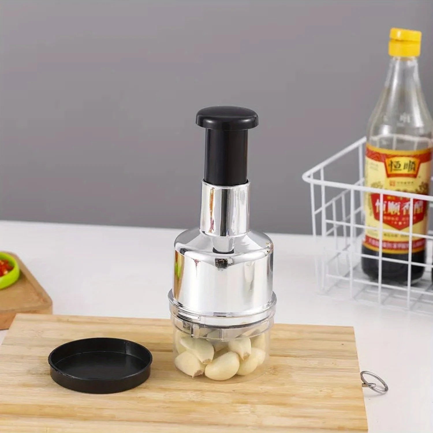 Manual Onion Chopper Stainless Steel Garlic Presser Food Crusher Cutter Meat Mincer Hand Press for Vegetable Kitchen Tool MU Group