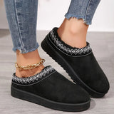 Snow Boots 2024 Women Winter Cashmere Warm Thick Soles Without Heel-covered Hair Half Slipper Cotton Shoes Cashmere Warm Boots MU Group