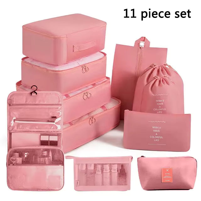 11pcs Travel Set Storage Bags Clothes Digital Toiletries Shoes Organizer bag Student Dormitories Clothing Sorting Bags Packing Cubes MU Group