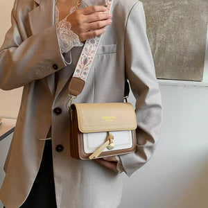 Fashionable Bag for Women, Versatile New Crossbody Bag, Casual, Contrasting Color, Small Square Bag, Wide Shoulder Strap MU Group