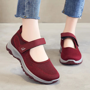 Women's Casual sneaker Breathable Mesh Soft Non-slip Lightweight Quick Velcro Walking Running Daily All-match Women's Shoes MU Group