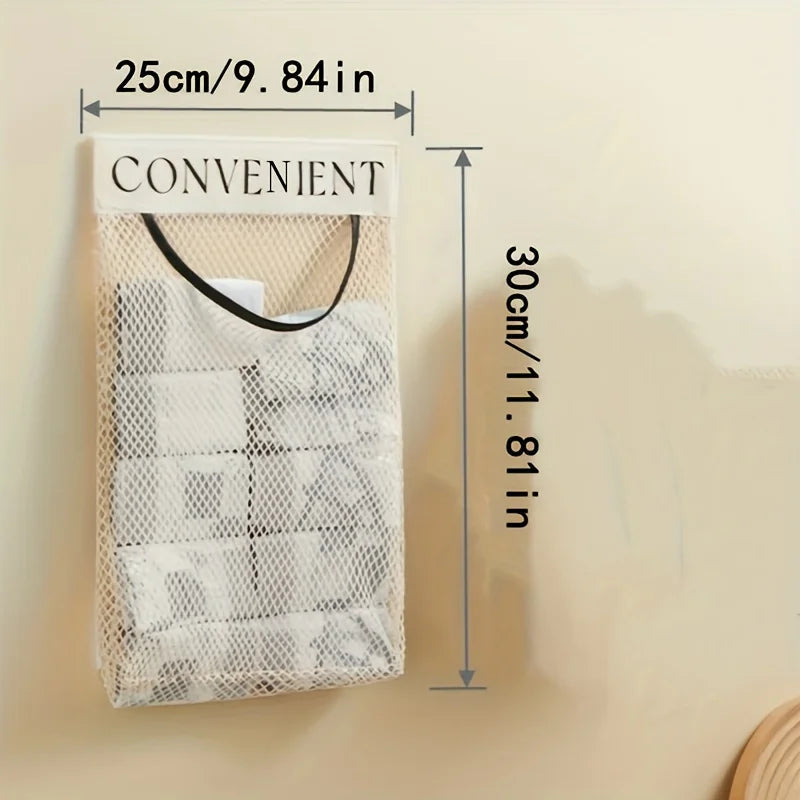 1-5pcs Space-Saving Wall-Mounted Organizer for Plastic Bags Reusable Elastic Mesh Storage Rack for Kitchen Clothes Bags MU Group