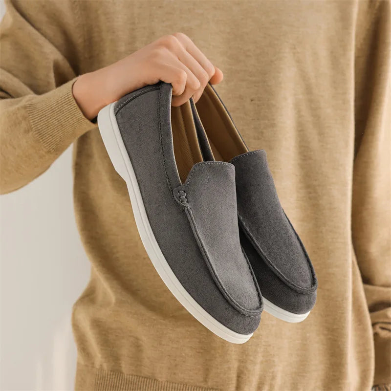 Men's Casual Shoes Suede Leather Loafers Classic British Style Men Shoes Lightweight Soft Moccasins Male Slip on Driving Flats MU Group