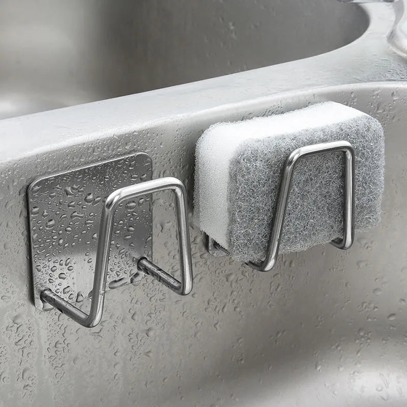 Stainless Steel Sink Sponge Rack For Sponge Steel Wire Ball Draining Paste The Inner Wall Of The Sink Kitchen Supplies MU Group
