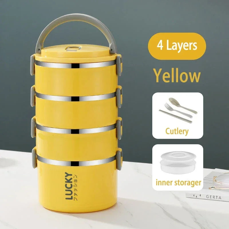 3 Layer Portable Lunch Box Thermo Insulation Bento Thermos Containers Bento Bag Food Warmer for Kids Food Containers MU Group