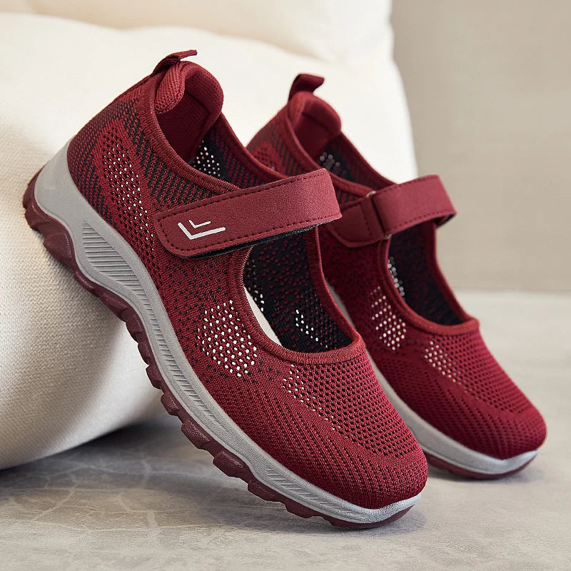 Women's Casual sneaker Breathable Mesh Soft Non-slip Lightweight Quick Velcro Walking Running Daily All-match Women's Shoes MU Group