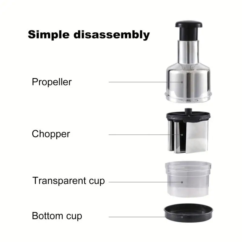 Manual Onion Chopper Stainless Steel Garlic Presser Food Crusher Cutter Meat Mincer Hand Press for Vegetable Kitchen Tool MU Group