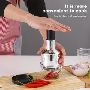Manual Onion Chopper Stainless Steel Garlic Presser Food Crusher Cutter Meat Mincer Hand Press for Vegetable Kitchen Tool MU Group