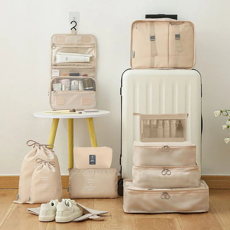 11pcs Travel Set Storage Bags Clothes Digital Toiletries Shoes Organizer bag Student Dormitories Clothing Sorting Bags Packing Cubes MU Group