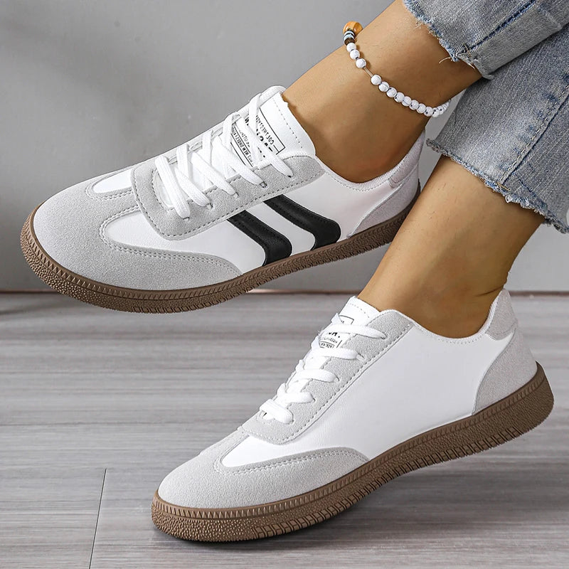 Spring Autumn Platform Sneakers Women Fashion Mixed Colors Lace-Up Sport Shoes Woman Comfortable Non Slip Flat Trainers Female MU Group
