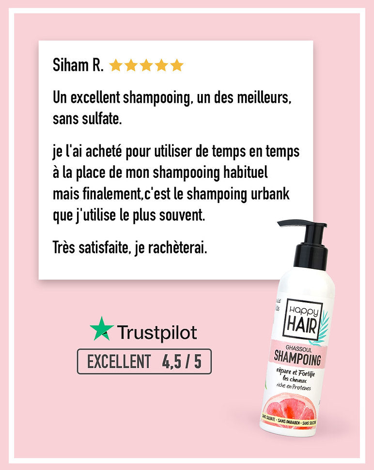 SHAMPOING Naturel au GHASSOUL Sans Sulfate Sans Silicone 170 ML | UrbanK URBANK