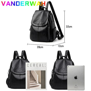 Genuine Women Leather Backpack Fashion Female Shoulder Bag Sac a Dos Ladies Bagpack Mochilas School Bags For Teenage Girls 2024 MU Group