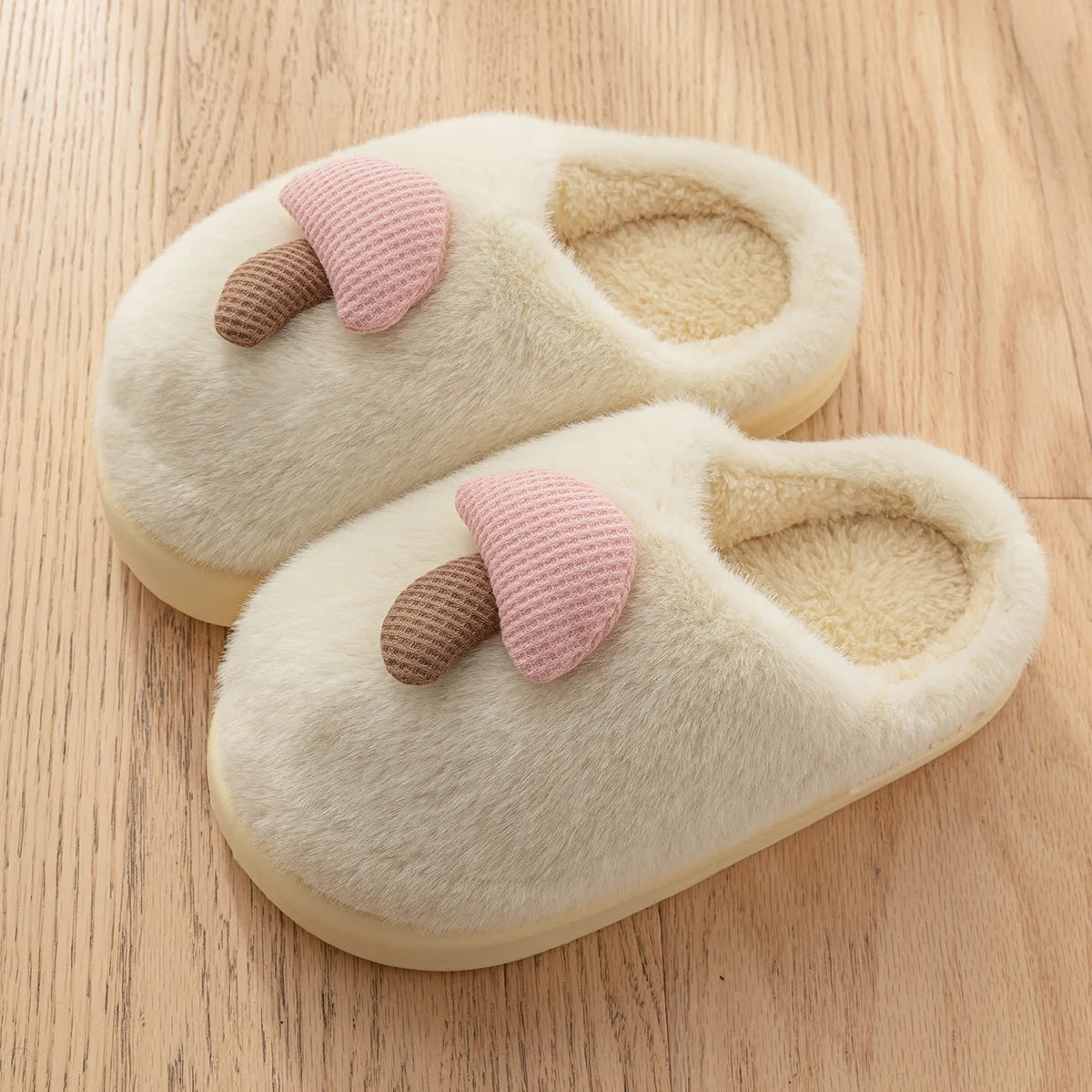 TZLDN Women's Winter Warm Cartoon Slippers Closed Toe Non Slip Furry House Shoes Women Indoor Bedroom 4CM EVA Sole Plush Slipper MU Group