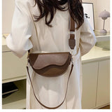 Small Leather Saddle Armpit Bags for Women Summer Chain Shoulder Crossbody Bag Ladies Vintage Underarm Handbags Woman bolsa MU Group