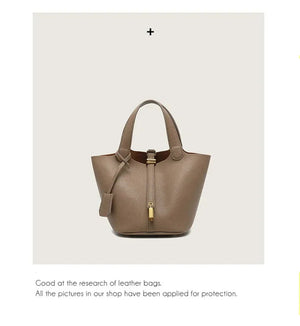 New lychee patterned bucket bag, women's handbag, Picotin bag MU Group