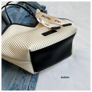 Korean Style Big Bag Women's Bag Casual All-match Canvas Bag Commuter Shoulder Bag Student Tote Bag MU Group