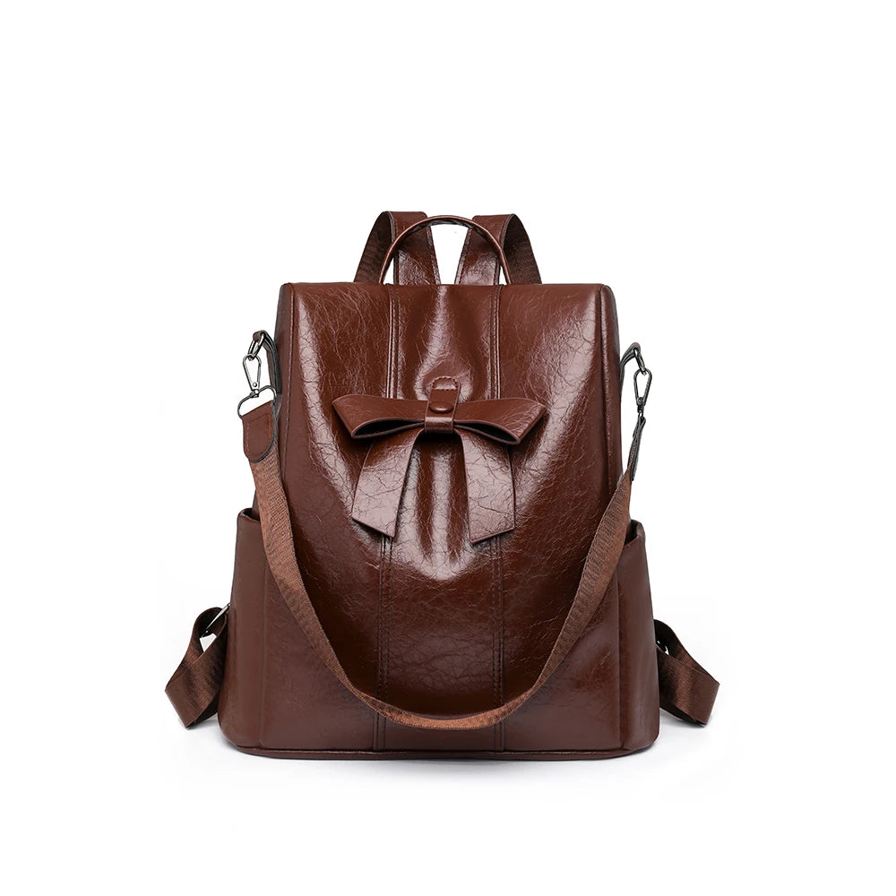 Anti Theft Backpack 2025 New Retro Fashion Korean Version Versatile Soft Leather Bag Large Capacity Backpack MU Group