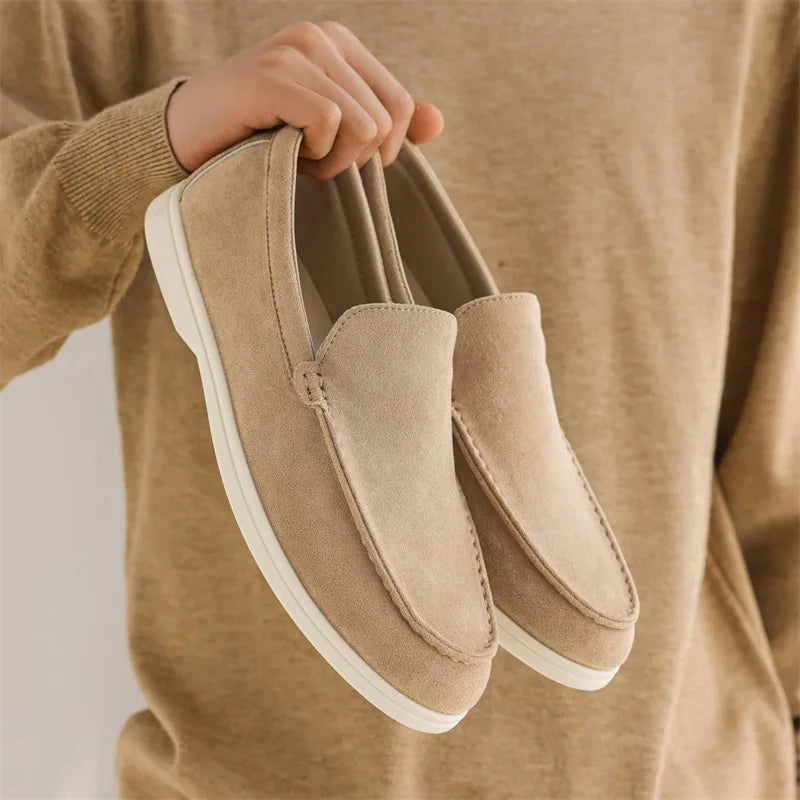 Men's Casual Shoes Suede Leather Loafers Classic British Style Men Shoes Lightweight Soft Moccasins Male Slip on Driving Flats MU Group