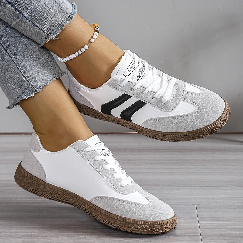 Spring Autumn Platform Sneakers Women Fashion Mixed Colors Lace-Up Sport Shoes Woman Comfortable Non Slip Flat Trainers Female MU Group