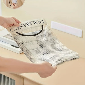 1-5pcs Space-Saving Wall-Mounted Organizer for Plastic Bags Reusable Elastic Mesh Storage Rack for Kitchen Clothes Bags MU Group
