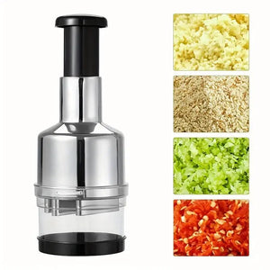 Manual Onion Chopper Stainless Steel Garlic Presser Food Crusher Cutter Meat Mincer Hand Press for Vegetable Kitchen Tool MU Group
