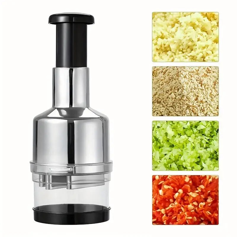 Manual Onion Chopper Stainless Steel Garlic Presser Food Crusher Cutter Meat Mincer Hand Press for Vegetable Kitchen Tool MU Group