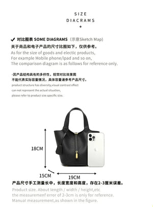 New lychee patterned bucket bag, women's handbag, Picotin bag MU Group
