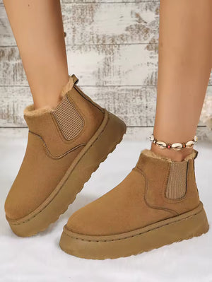 Winter Women Short Plush Warm Snow Boots Casual Shoes  New Suede Fur Chelsea Ankle Boots Flats Platform Ladies Shoes Botas MU Group