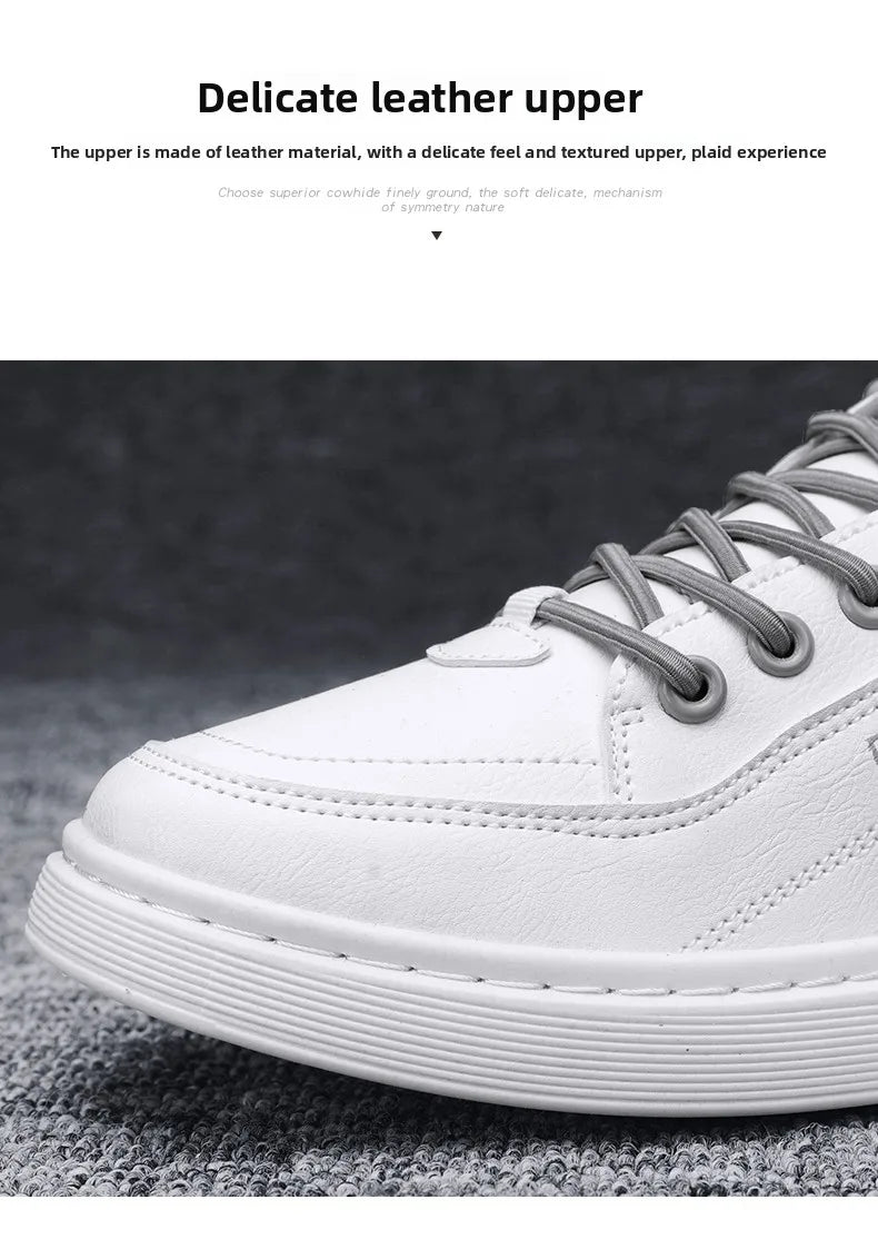 2025 New Trendy Versatile Cloth Shoes Men's Spring New Breathable White Shoes Men's Sports and Leisure Board Shoes Trendy Shoes MU Group