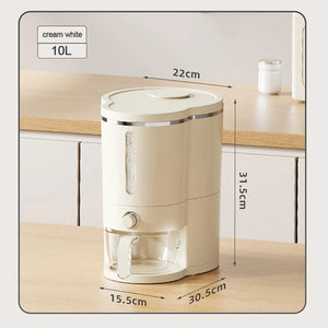 10L Sealed Rice Bucket Sealed Moisture Proof Rice Dispenser With Cup Grain Powder Boxes Storage Food Cereal Container MU Group
