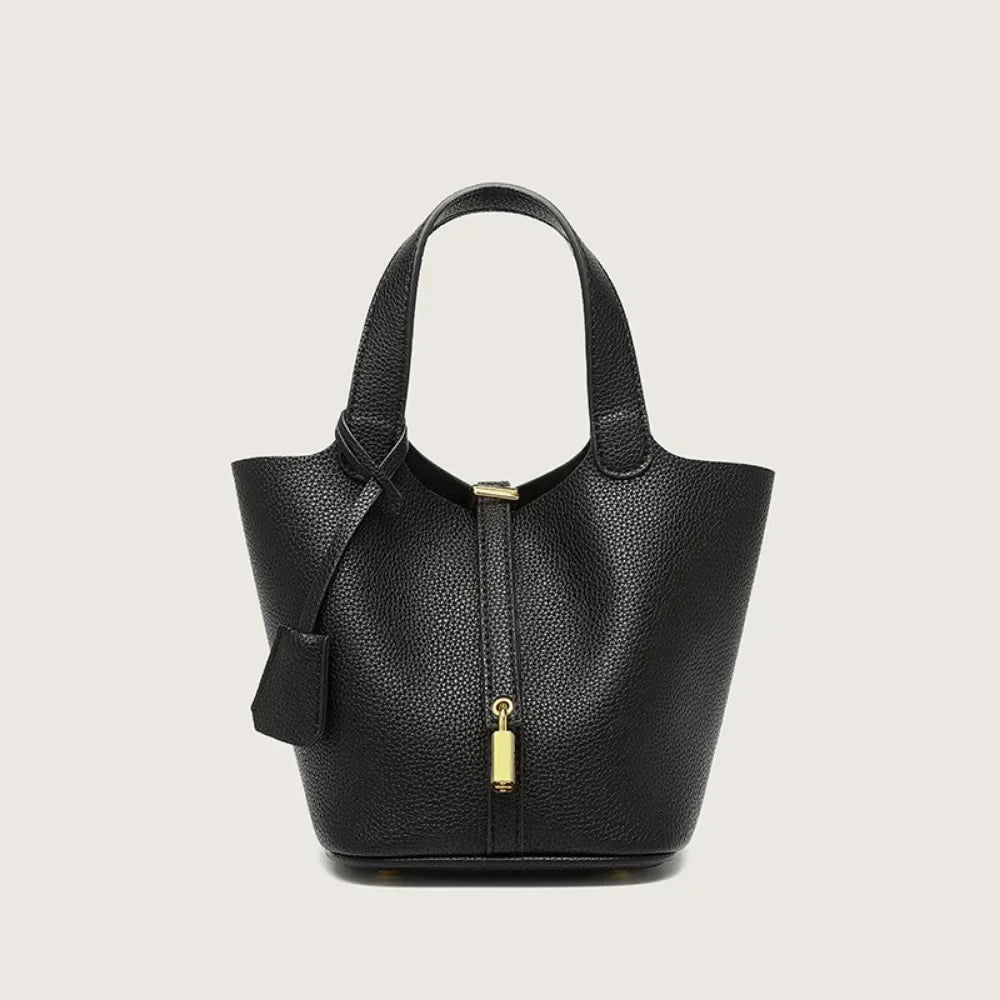 New lychee patterned bucket bag, women's handbag, Picotin bag MU Group