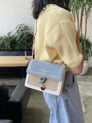 Fashionable Bag for Women, Versatile New Crossbody Bag, Casual, Contrasting Color, Small Square Bag, Wide Shoulder Strap MU Group