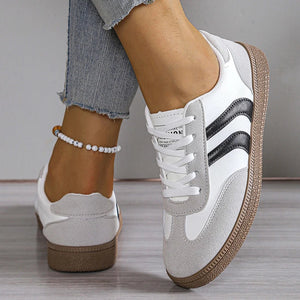 Spring Autumn Platform Sneakers Women Fashion Mixed Colors Lace-Up Sport Shoes Woman Comfortable Non Slip Flat Trainers Female MU Group