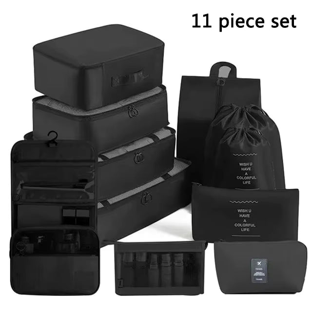 11pcs Travel Set Storage Bags Clothes Digital Toiletries Shoes Organizer bag Student Dormitories Clothing Sorting Bags Packing Cubes MU Group