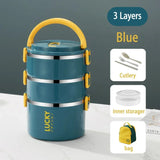 3 Layer Portable Lunch Box Thermo Insulation Bento Thermos Containers Bento Bag Food Warmer for Kids Food Containers MU Group