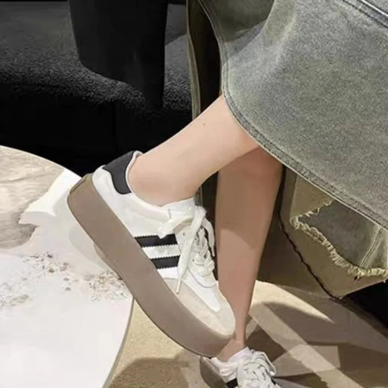 New Design Fashion Casual Shoes Outdoor Lace Up Sneakers for Women Female Comfortable Versatile Sport Shoes Vulcanize Shoes MU Group