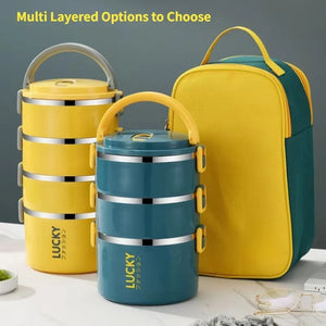 3 Layer Portable Lunch Box Thermo Insulation Bento Thermos Containers Bento Bag Food Warmer for Kids Food Containers MU Group