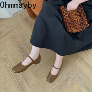Square Toe Women Ballet Flats Fashion SOft Sole Shoes 2025 Spring Ladies Elegant Street Style Mary Jane Shoes MU Group