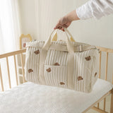 New Embroidered Mom Bag Storage Bag Large Capacity Mommy Travel Bag Fashion Multi-functional Handbag Lightweight Diagonal MU Group