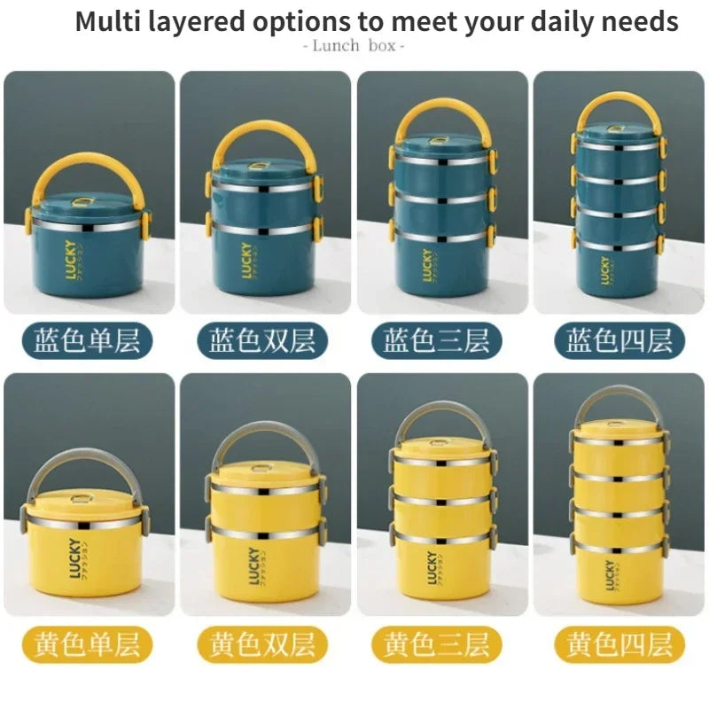 3 Layer Portable Lunch Box Thermo Insulation Bento Thermos Containers Bento Bag Food Warmer for Kids Food Containers MU Group