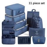 11pcs Travel Set Storage Bags Clothes Digital Toiletries Shoes Organizer bag Student Dormitories Clothing Sorting Bags Packing Cubes MU Group