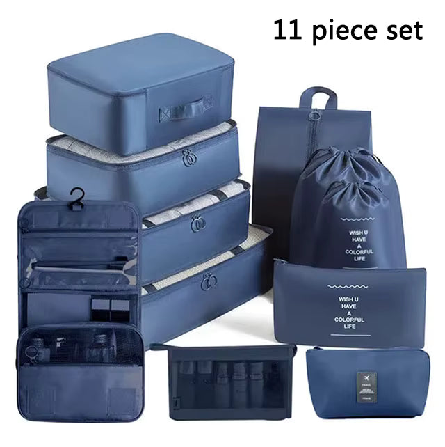 11pcs Travel Set Storage Bags Clothes Digital Toiletries Shoes Organizer bag Student Dormitories Clothing Sorting Bags Packing Cubes MU Group