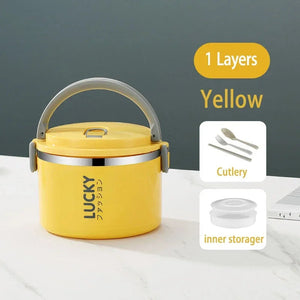 3 Layer Portable Lunch Box Thermo Insulation Bento Thermos Containers Bento Bag Food Warmer for Kids Food Containers MU Group