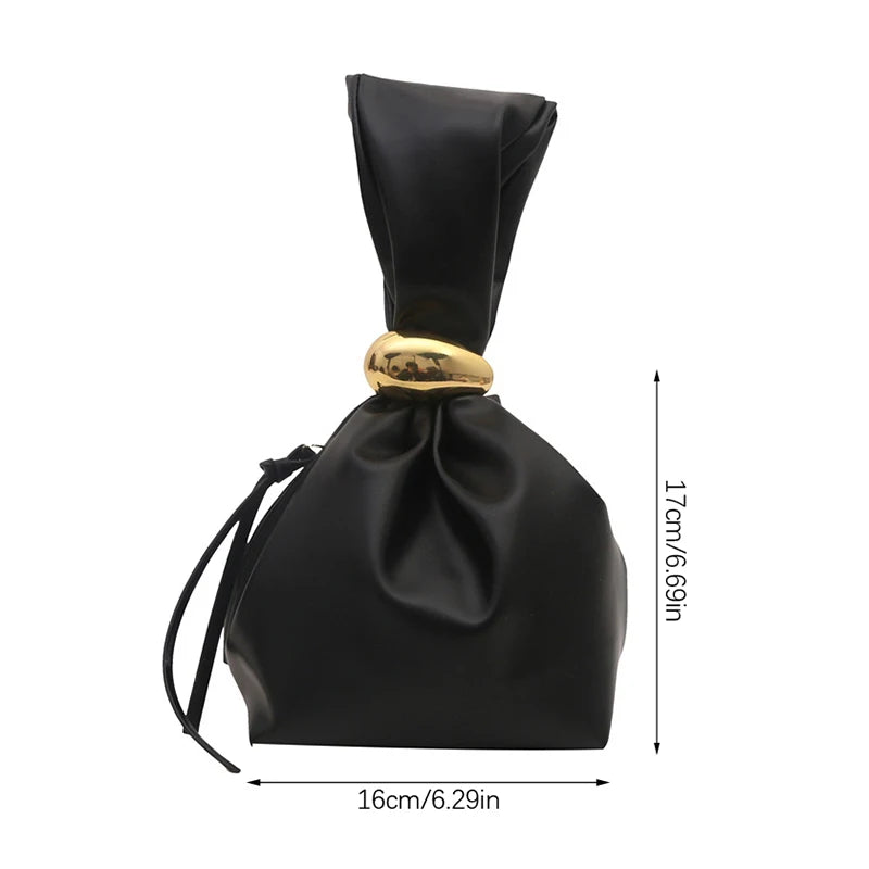 New Mini PU Leather Underarm Pleated Bag For Women Fashion Designer Female Retro Shoulder Bag Handbags And Purses MU Group