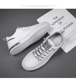 2025 New Trendy Versatile Cloth Shoes Men's Spring New Breathable White Shoes Men's Sports and Leisure Board Shoes Trendy Shoes MU Group
